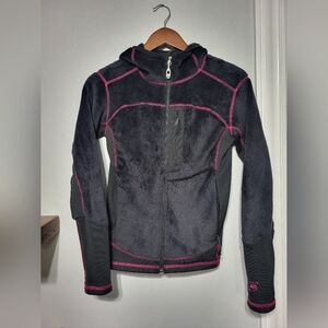 Mountain Hardwear Polartec High Loft Black Fleece Hooded Jacket Women's Small